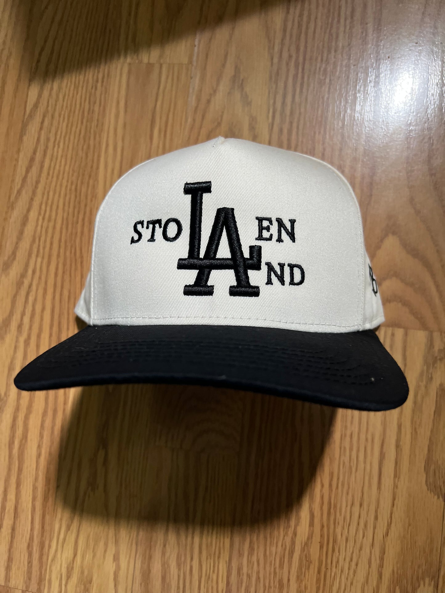 Stolen LAnd (black on off white) hat