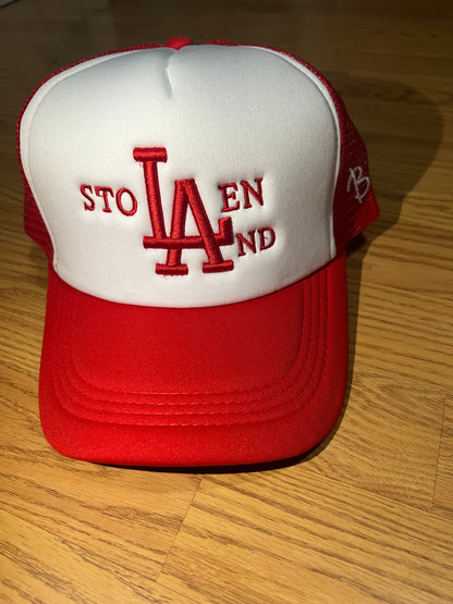 Red Stolen LAnd hat
